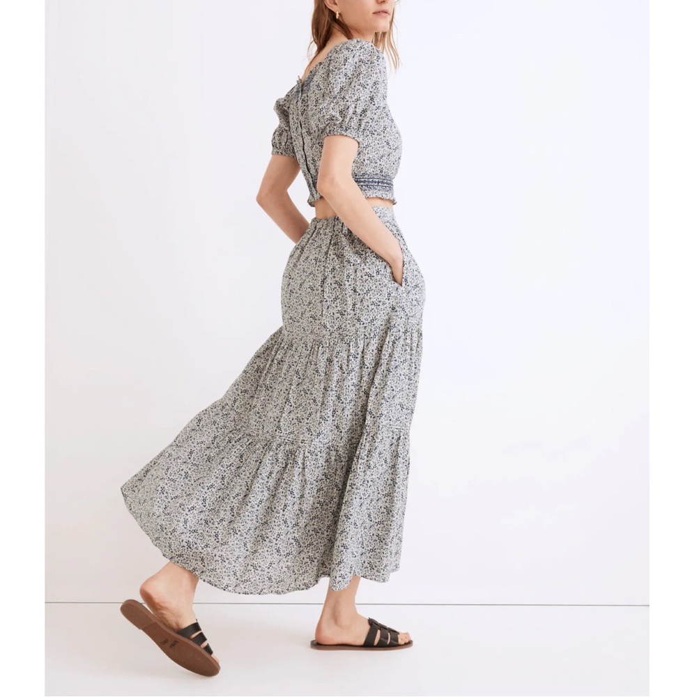Madewell Button-Front Tiered Maxi Skirt in Florentine Floral
